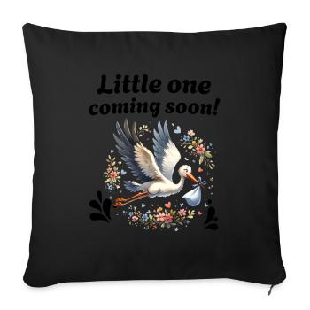 La future mère Stork apporte la belle nouvelle - Housse de coussin décorative 45 x 45 cm - noir - Devant