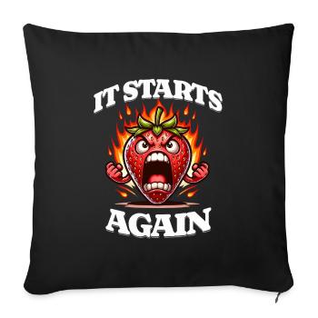 Period Menstruation Strawberry Week It Begins - Sofa pillowcase 17,3'' x 17,3'' (45 x 45 cm) - black - Front