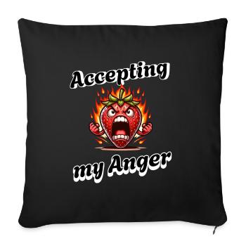 Période de la Semaine de la fraise : Accepter ma colère - Housse de coussin décorative 45 x 45 cm - noir - Devant