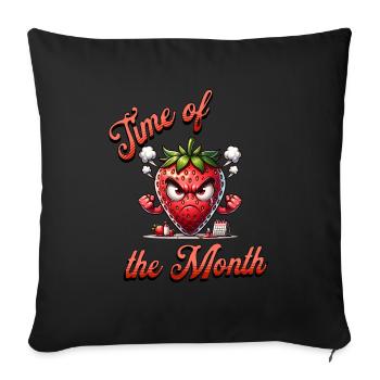 Période du mois Période Semaine de la fraise Humour - Housse de coussin décorative 45 x 45 cm - noir - Devant