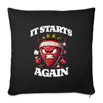 It Starts Again Period Menstruation Strawberry Week - Sofa pillowcase 17,3'' x 17,3'' (45 x 45 cm) - black - Front