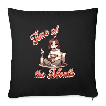 Period Time of Month Cozy - Sofa pillowcase 17,3'' x 17,3'' (45 x 45 cm) - black - Front
