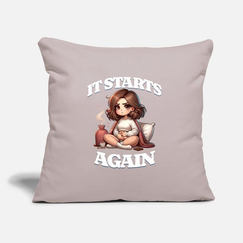 Période : ça recommence Confort Housse de coussin décorative 45 x 45 cm