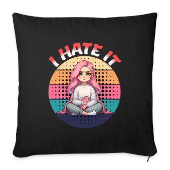 Period Menstruation I Hate It - Sofa pillowcase 17,3'' x 17,3'' (45 x 45 cm) - black - Front