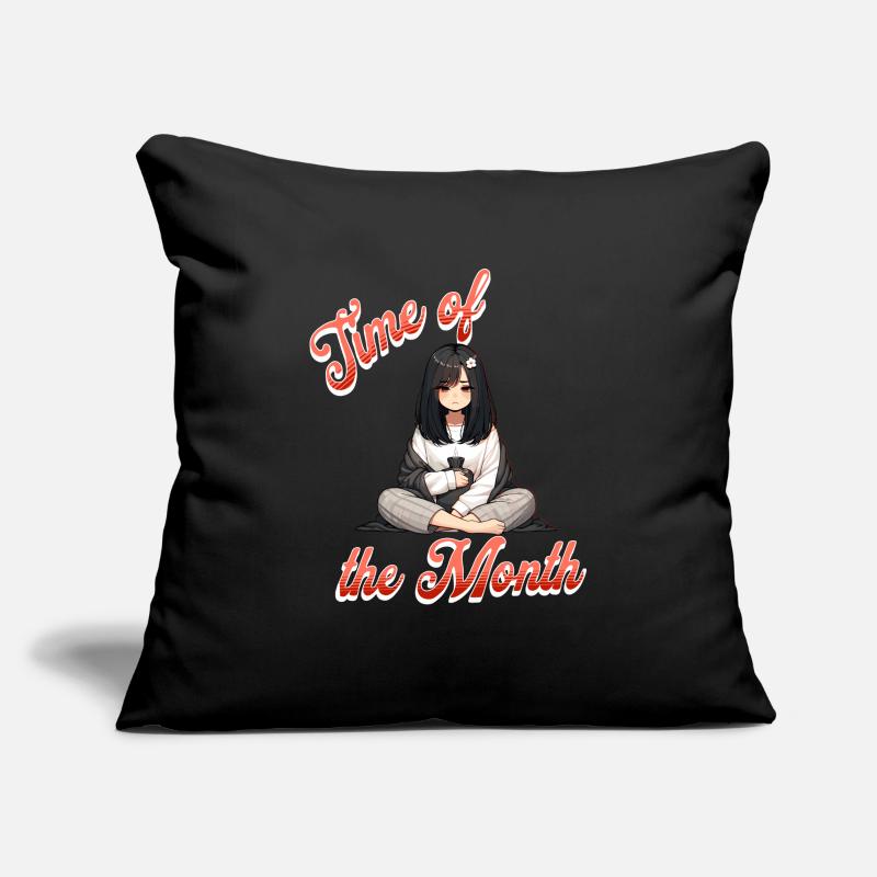 Période de menstruation Temps du mois Anime Housse de coussin décorative 45 x 45 cm