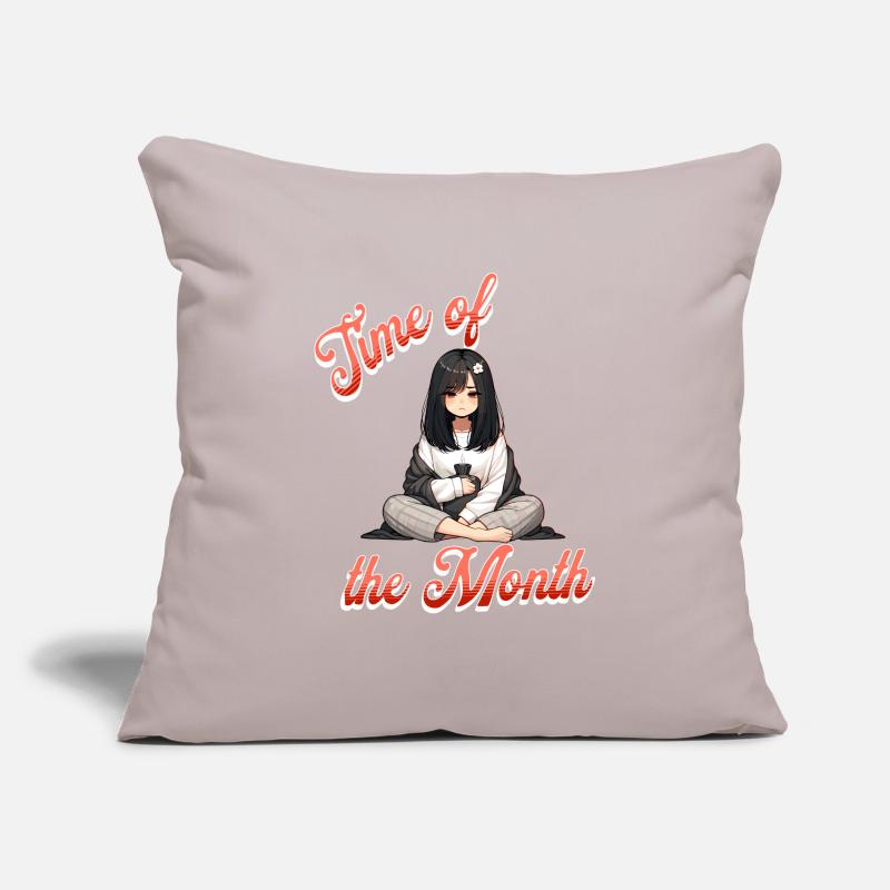 Période de menstruation Temps du mois Anime Housse de coussin décorative 45 x 45 cm
