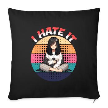 Je déteste ça Bande dessinée menstruelle menstruelle - Housse de coussin décorative 45 x 45 cm - noir - Devant