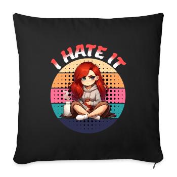 Period: I Hate It Expressive - Sofa pillowcase 17,3'' x 17,3'' (45 x 45 cm) - black - Front