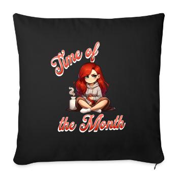 Période – Période du mois illustrée - Housse de coussin décorative 45 x 45 cm - noir - Devant