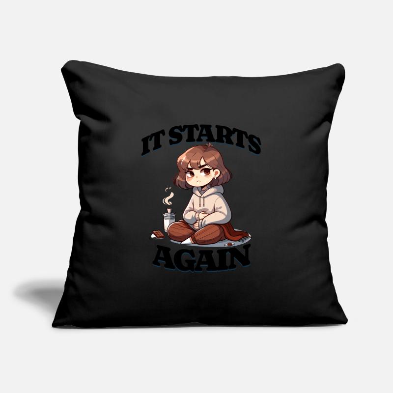 Période : Ça recommence Housse de coussin décorative 45 x 45 cm