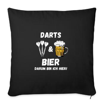 Darts & Beer That's why I'm here funny saying - Sofa pillowcase 17,3'' x 17,3'' (45 x 45 cm) - black - Front