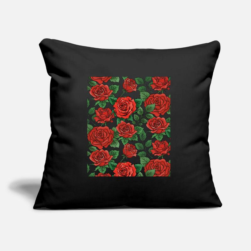 Motif Roses Housse de coussin décorative 45 x 45 cm