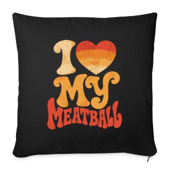 J'adore ma boulette : Humour Gourmand - Housse de coussin décorative 45 x 45 cm - noir - Devant