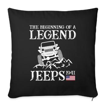 Jeeps Légende - Housse de coussin décorative 45 x 45 cm - noir - Devant