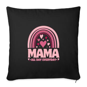 Fête des mères - Maman tous les jours... - Housse de coussin décorative 45 x 45 cm - noir - Devant