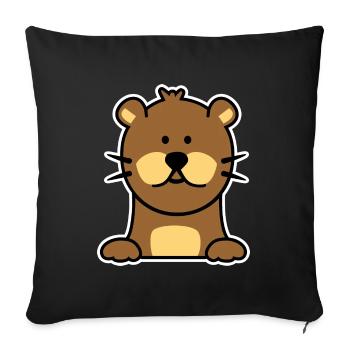 Otter - Sofakissenbezug 45 x 45 cm - Schwarz - Vorne