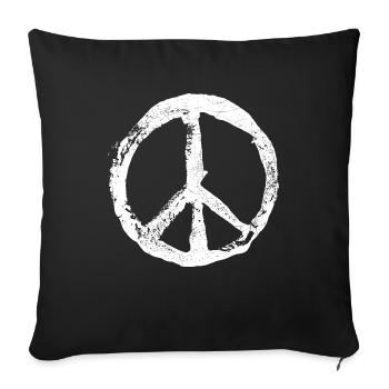 Peace Logo Symbol Style Vintage Pacifist Tattoo - Sofa pillowcase 17,3'' x 17,3'' (45 x 45 cm) - black - Front