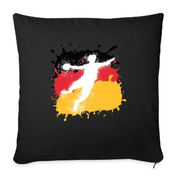 Handball, Deutschland,Flagge, Handballer,Graffiti - Sofakissenbezug 45 x 45 cm - Schwarz - Vorne