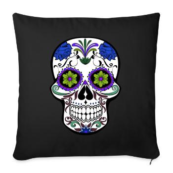 Mexican skull - Sofa pillowcase 17,3'' x 17,3'' (45 x 45 cm) - black - Front