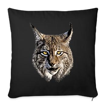 Lynx big cat predator animal cool cat Lynx - Sofa pillowcase 17,3'' x 17,3'' (45 x 45 cm) - black - Front