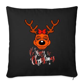 Joyeux Noël sans oreilles - Housse de coussin décorative 45 x 45 cm - noir - Devant