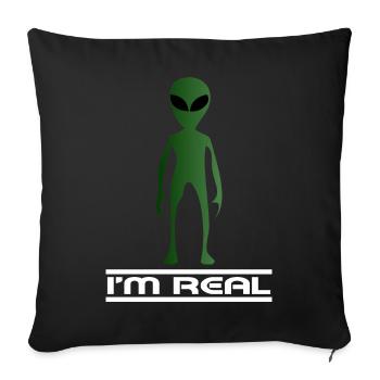 Aliens universe space aliens - Sofa pillowcase 17,3'' x 17,3'' (45 x 45 cm) - black - Front