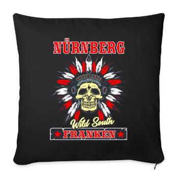 Nürnberg Franken T Shirt - Sofakissenbezug 45 x 45 cm - Schwarz - Vorne