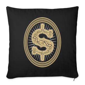 Dollar Sign Gold T Shirt & Hoodie - Money - Sofa pillowcase 17,3'' x 17,3'' (45 x 45 cm) - black - Front