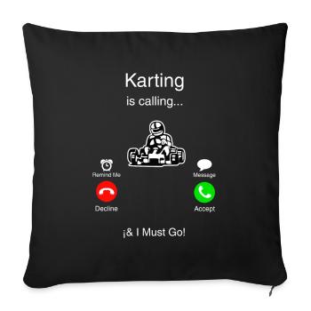 Le karting m'appelle et je dois y aller - Housse de coussin décorative 45 x 45 cm - noir - Devant