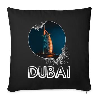 Dubai Burj Al Arab Skyline - Sofa pillowcase 17,3'' x 17,3'' (45 x 45 cm) - black - Front