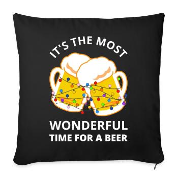 It's The Most Wonderful Time For A Beer I - Sofa pillowcase 17,3'' x 17,3'' (45 x 45 cm) - black - Front
