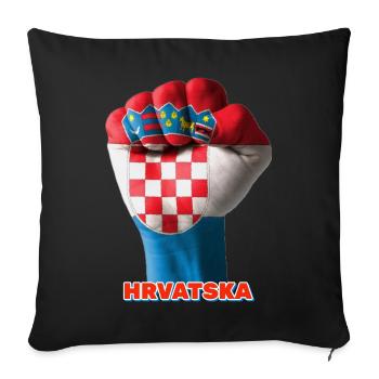 Hrvatska - otpor - Sofa pillowcase 17,3'' x 17,3'' (45 x 45 cm) - black - Front