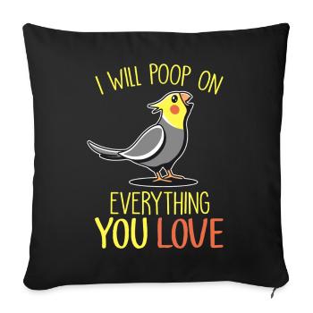 Calopsitte - Housse de coussin décorative 45 x 45 cm - noir - Devant