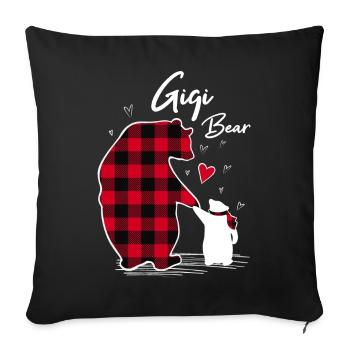 Gigi Bear - Sofa pillowcase 17,3'' x 17,3'' (45 x 45 cm) - black - Front