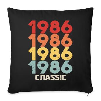1986 Jubilé en style vintage classique 1986 - Housse de coussin décorative 45 x 45 cm - noir - Devant