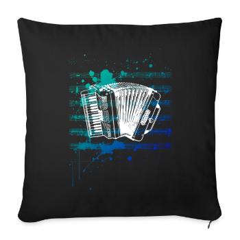 Accordéon - Housse de coussin décorative 45 x 45 cm - noir - Devant