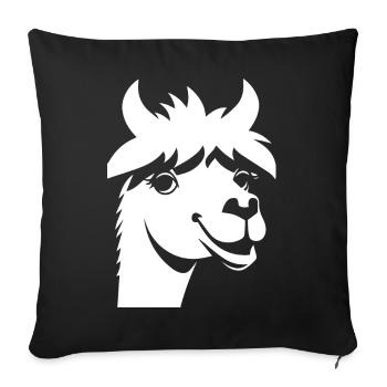 Funny Llama Silhouette Cheeky Fun Llamas - Sofa pillowcase 17,3'' x 17,3'' (45 x 45 cm) - black - Front
