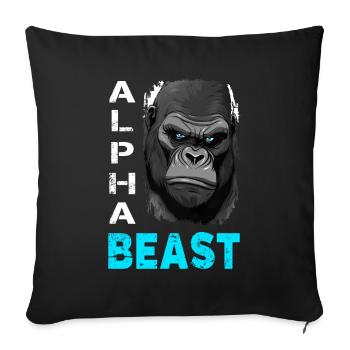Alpha Animal Powerful Gorilla - Chemise Anime - Housse de coussin décorative 45 x 45 cm - noir - Devant