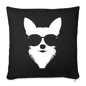 Funny Chihuahua wearing Sunglasses Chihuahuas - Sofa pillowcase 17,3'' x 17,3'' (45 x 45 cm) - black - Front