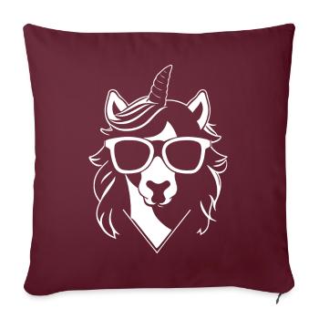 Licornes drôles portant des lunettes de soleil Licorne cool - Housse de coussin décorative 45 x 45 cm - bordeaux - Devant