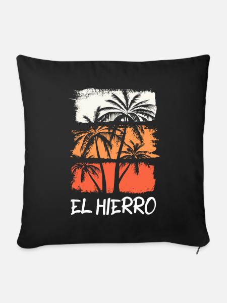 El Hierro Sommer Sonne Strand Meer Palmen Urlaub - Sofakissenbezug 45 x 45 cm - Schwarz
