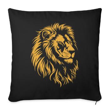 Lion Wildcat King Africa Cat Big Five - Sofa pillowcase 17,3'' x 17,3'' (45 x 45 cm) - black - Front