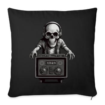 Skull Musician - Sofa pillowcase 17,3'' x 17,3'' (45 x 45 cm) - black - Front