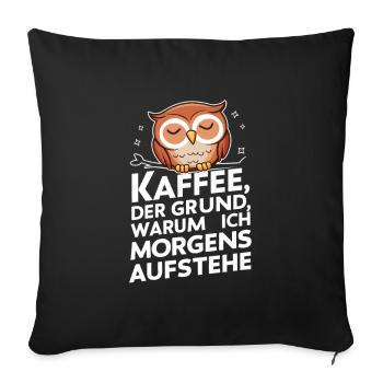 oiseau de nuit hibou hibou oiseau - Housse de coussin décorative 45 x 45 cm - noir - Devant