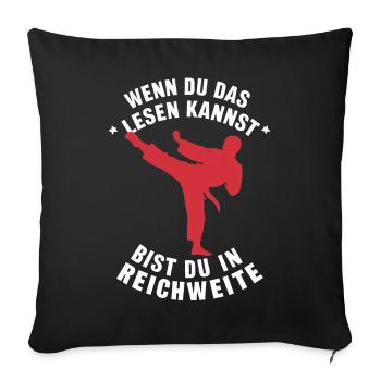 Karaté Arts Martiaux Karaté Combattant - Housse de coussin décorative 45 x 45 cm - noir - Devant