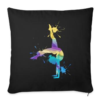 Gymnast Acrobatics Gymnastics Gymnastics - Sofa pillowcase 17,3'' x 17,3'' (45 x 45 cm) - black - Front