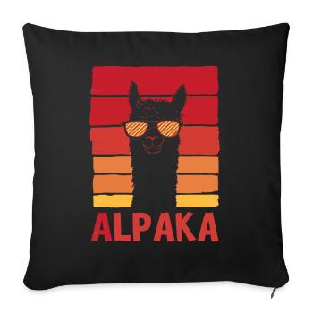 Alpaca llama alpacas animal - Sofa pillowcase 17,3'' x 17,3'' (45 x 45 cm) - black - Front