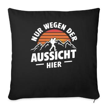 Hiking Hikers Hike Mountains Forest - Sofa pillowcase 17,3'' x 17,3'' (45 x 45 cm) - black - Front