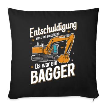 Excavator Driver Construction Worker Construction Site Construction Machine - Sofa pillowcase 17,3'' x 17,3'' (45 x 45 cm) - black - Front