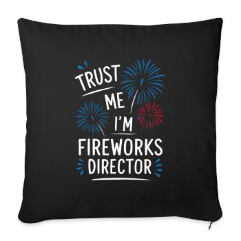 Pyrotechnie Feux d’artifice Pyrotechnie - Housse de coussin décorative 45 x 45 cm - noir - Devant